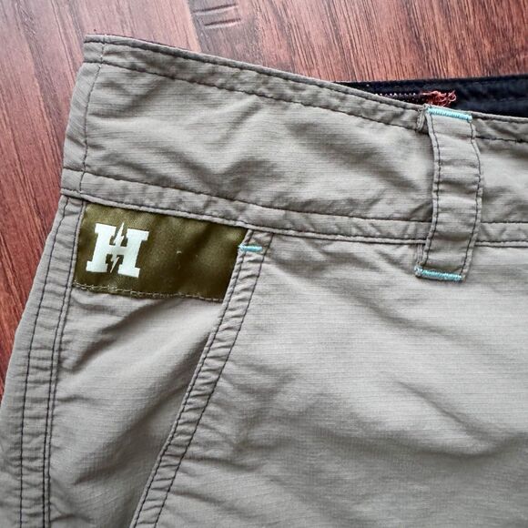 Howler Brothers Shorts‎ 35 Olive Nylon Quick Dry “Heed The Call” Hiking Fishing - Picture 5 of 16